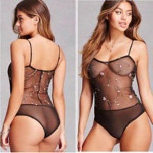 NWT Honey Punch Sheer Bodysuit